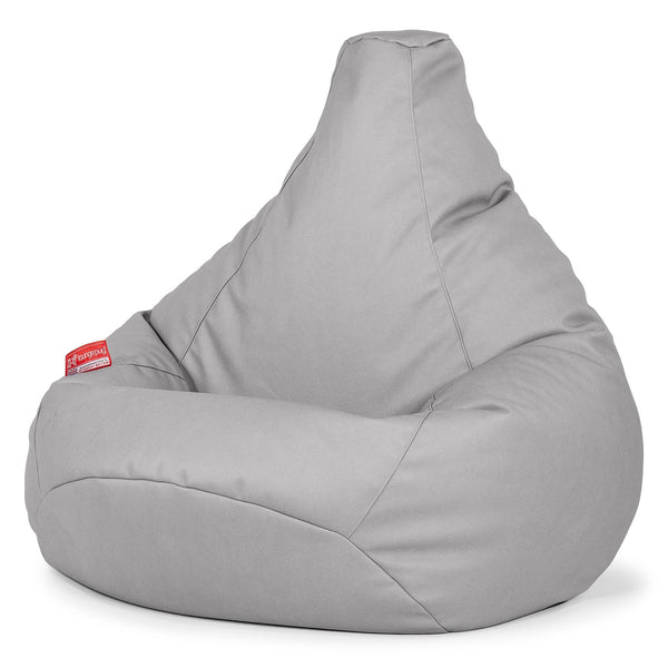 Pouf Poire Gamer - Cuir Végan Gris 01