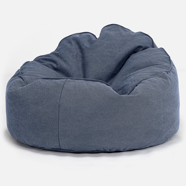 LOUNGE PUG, Pouf Poire, 'Archi', Stonewashed Bleu Marine
