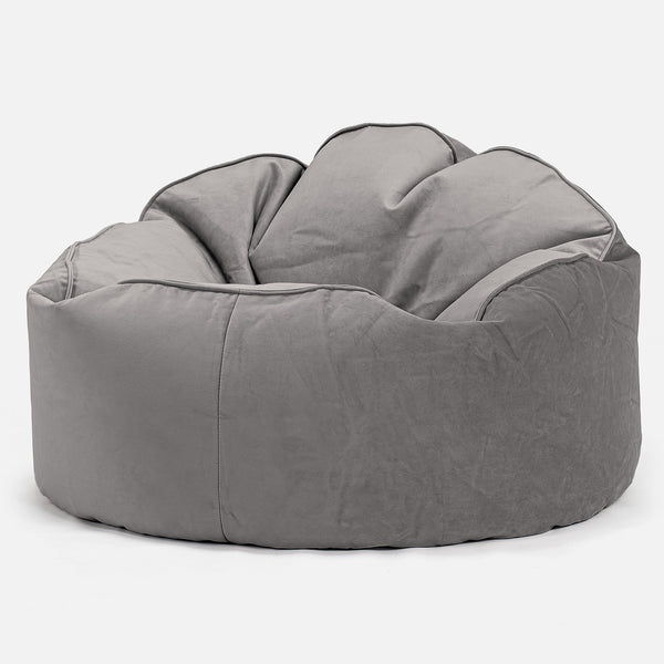 Pouf Poire, Archi - Velours Argent 01