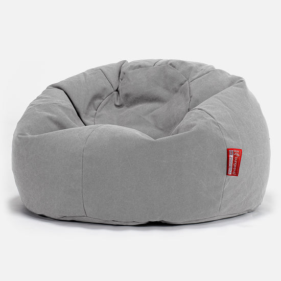 LOUNGE PUG - Stonewashed  - Pouf Poire Classique - Gris