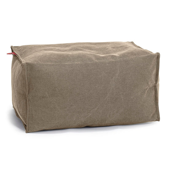 LOUNGE PUG - Stonewashed - Pouf Repose Pied - Terre Marron
