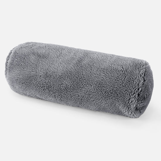 Traversin 20 x 55cm - Fausse Fourrure Nounours Gris Foncé 01