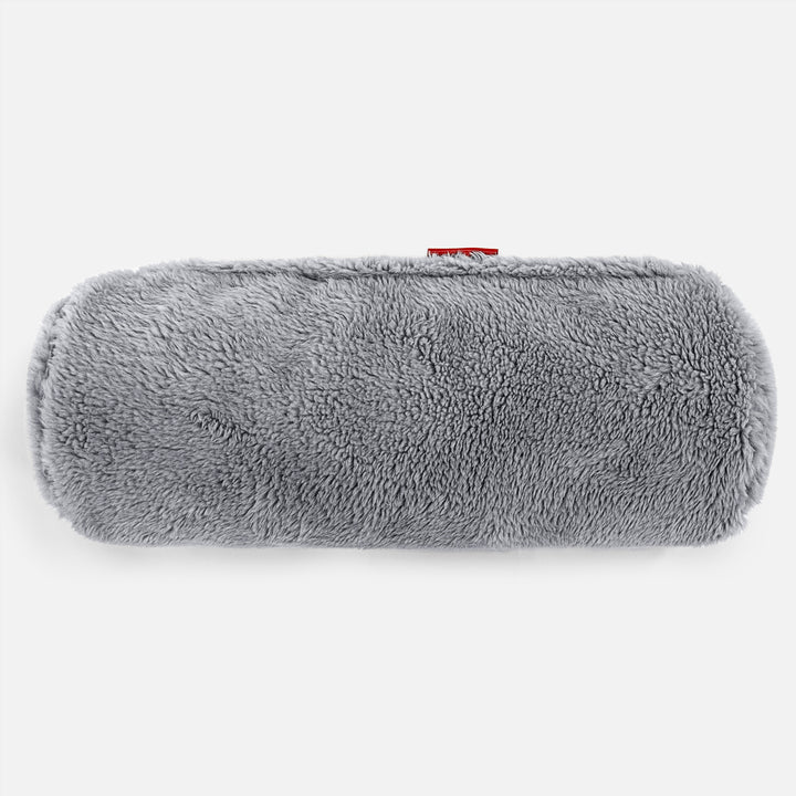 Traversin 20 x 55cm - Fausse Fourrure Nounours Gris Foncé 02