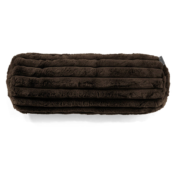 Housse de Traversin 20 x 55cm - Velours Côtelé Ultra Pelucheux Marron Meuse 01