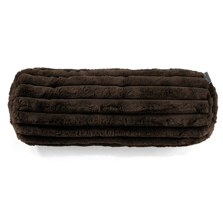 Housse de Traversin 20 x 55cm - Velours Côtelé Ultra Pelucheux Marron Meuse 02