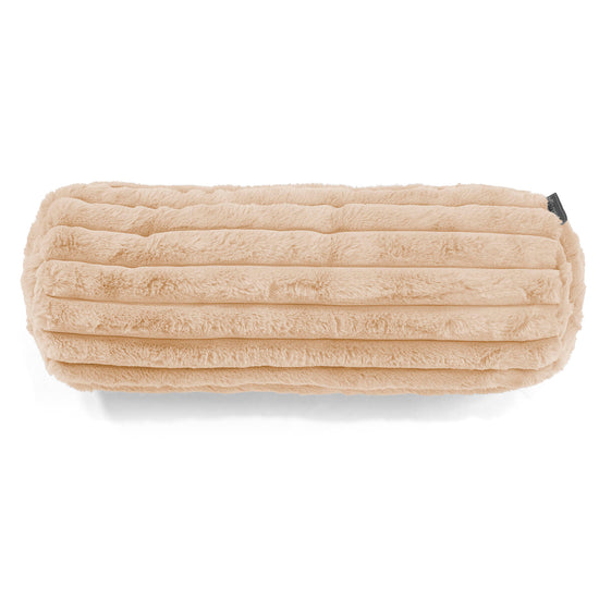 Housse de Traversin 20 x 55cm - Velours Côtelé Ultra Pelucheux Pêche 02
