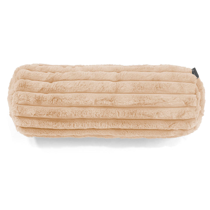 Housse de Traversin 20 x 55cm - Velours Côtelé Ultra Pelucheux Pêche 02