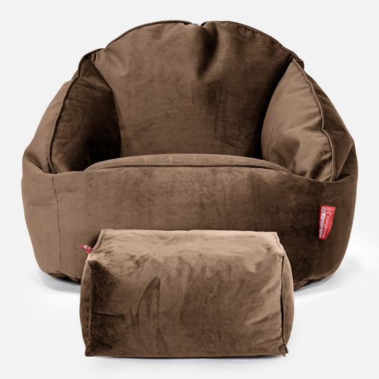 Pouf Chaise Bubble - Velours Espresso 02