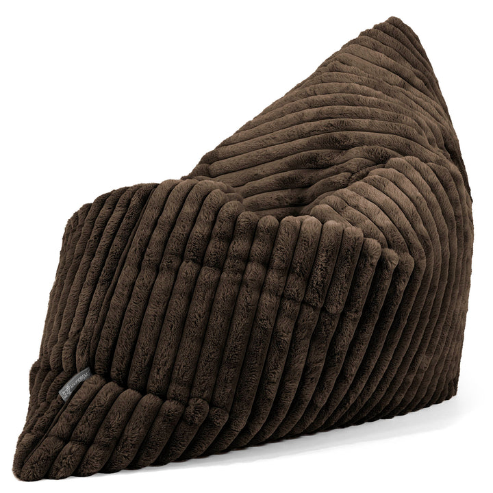Pouf Géant XXL - Velours Côtelé Ultra Pelucheux Marron Meuse 02