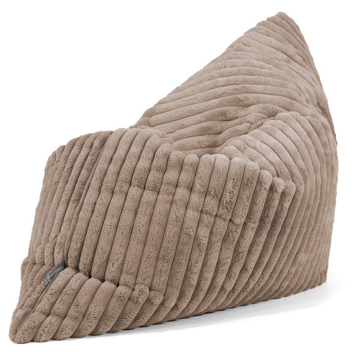 Pouf Géant XXL - Velours Côtelé Ultra Pelucheux Vison 02