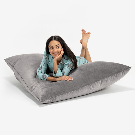 Pouf Fauteuil Design - Côtelé Gris Acier 3099