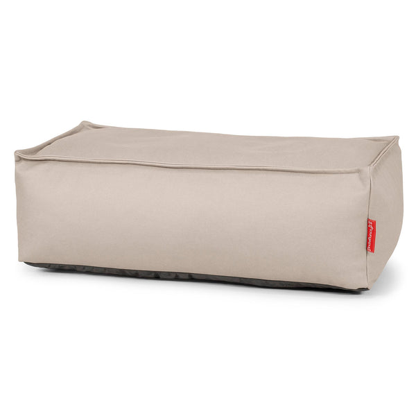 Gros Pouf Repose Pied - Cuir Végan Ivoire 01